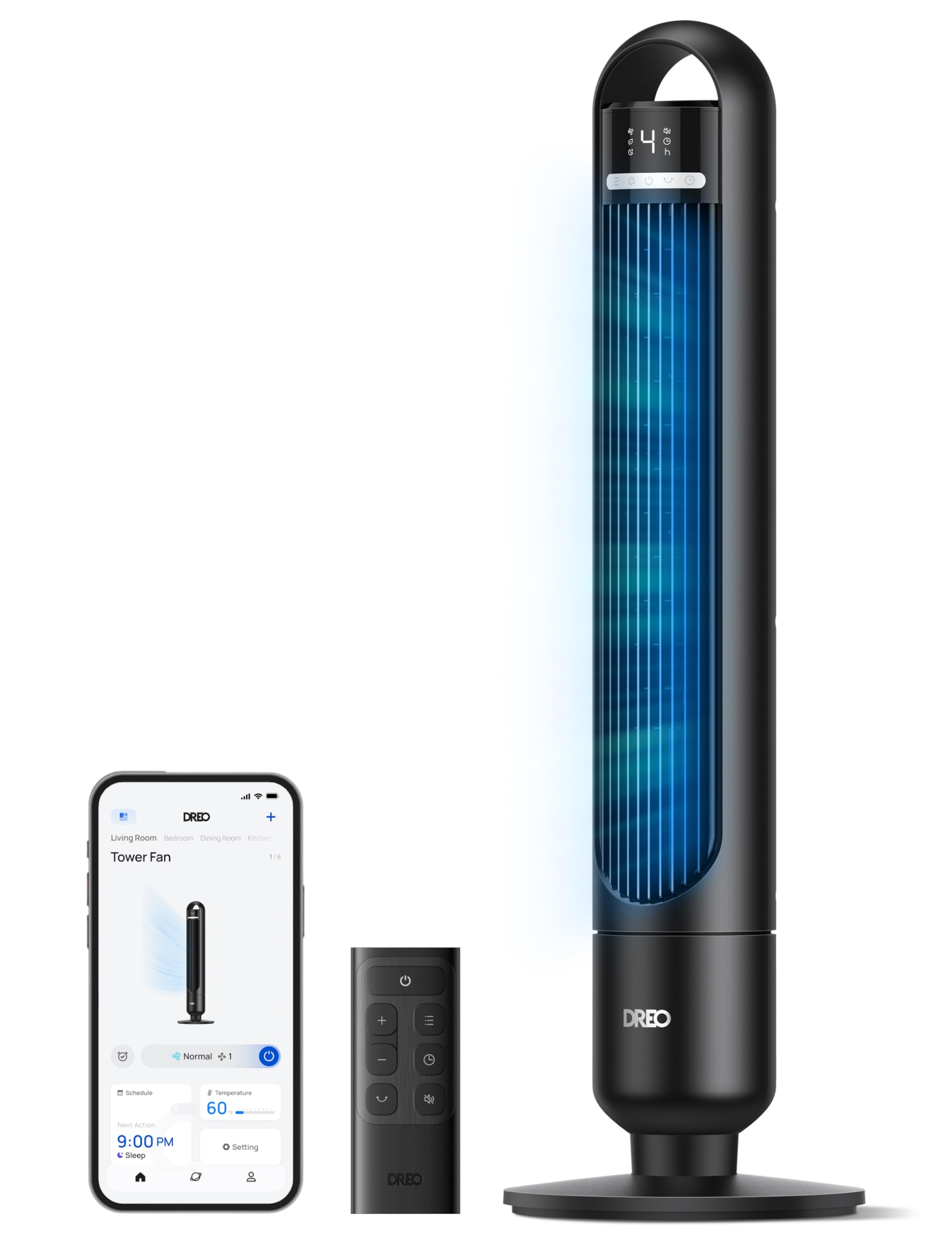 Oferta: Dreo ventilador de torre inteligente para dormitorio, ven...