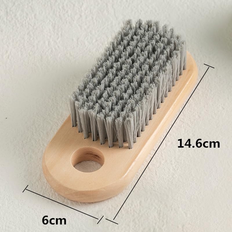 2 Pcs Wood Laundry Brush, Clothing Stain Remover Scrubber, Soft Bristle for Scrubbing Out Tough on Delicate, Easy to Grip Hand Washing Clothes - Image 3