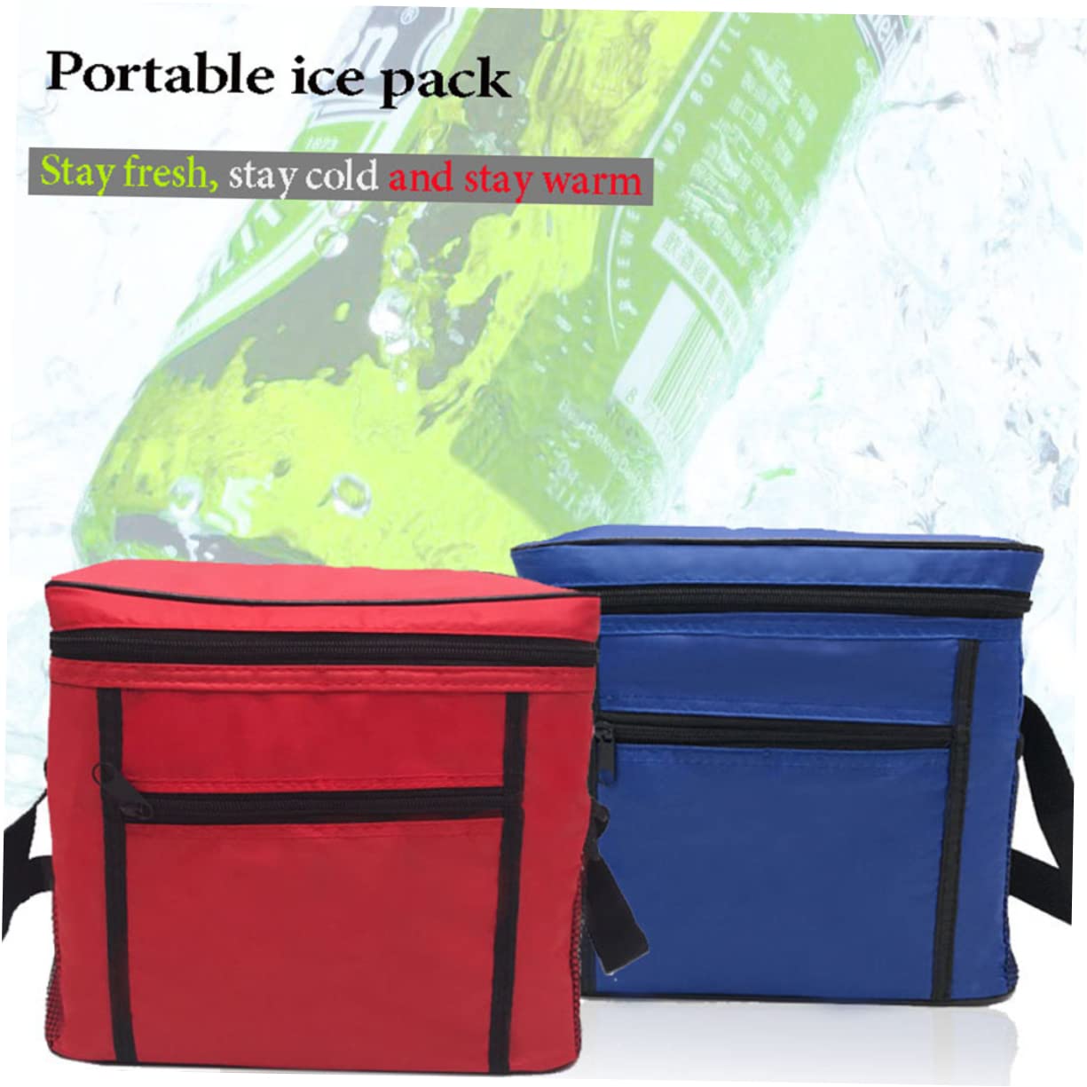 Ciieeo 3 Piezas Cesta De Picnic Plegable Cesta De Picnic Portátil Bolsas De Comestibles Plegables Bolsa De Almuerzo Bebida Con Asa Bolsas De Aislamiento De Picnic Compras De Alimentos