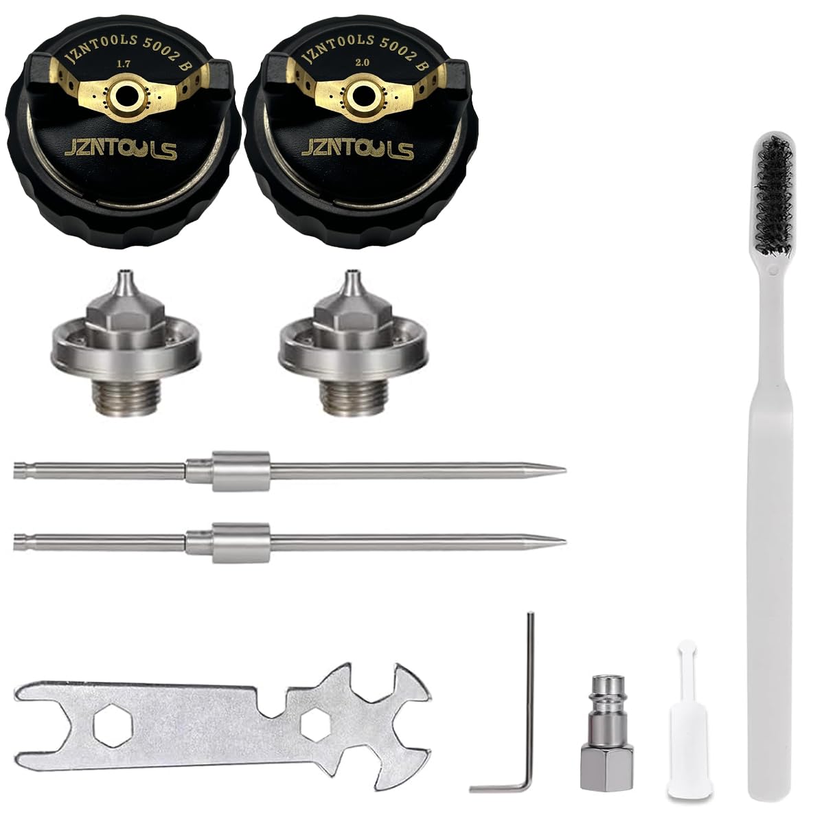HVLP Pistola a spruzzo 1,4 mm, 1,7 mm, 2,0 mm, ugello in acciaio inox, capacità 600 ml, spruzzatore professionale per vernice a gravità, per primer e vernici