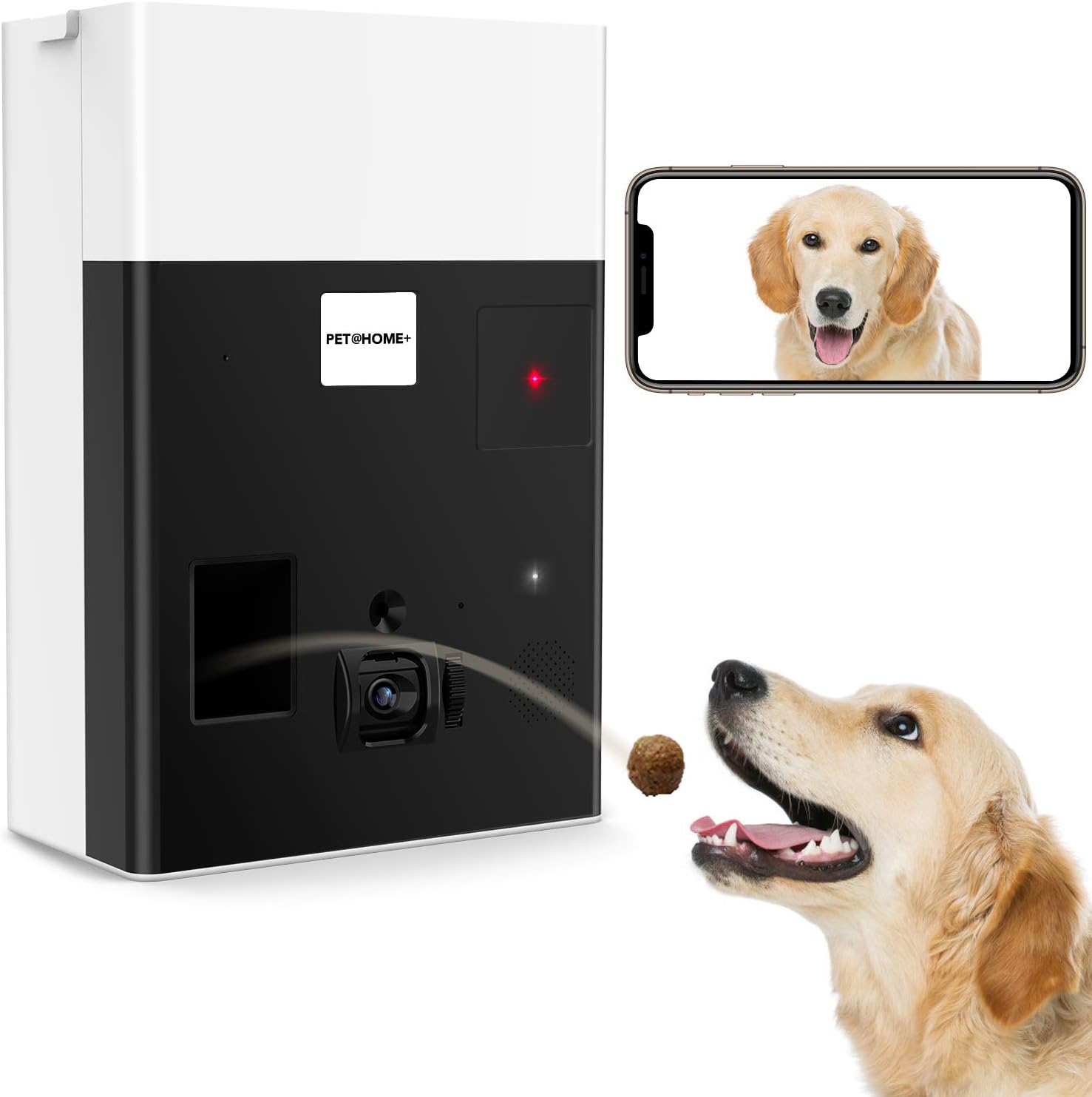 iPATROL Interactive Laser Toy & Dog Camera, Alexa Enabled Treat Dispenser with Thermometer Alarm & Cloud Recording, Through The APP. (Second Generation)