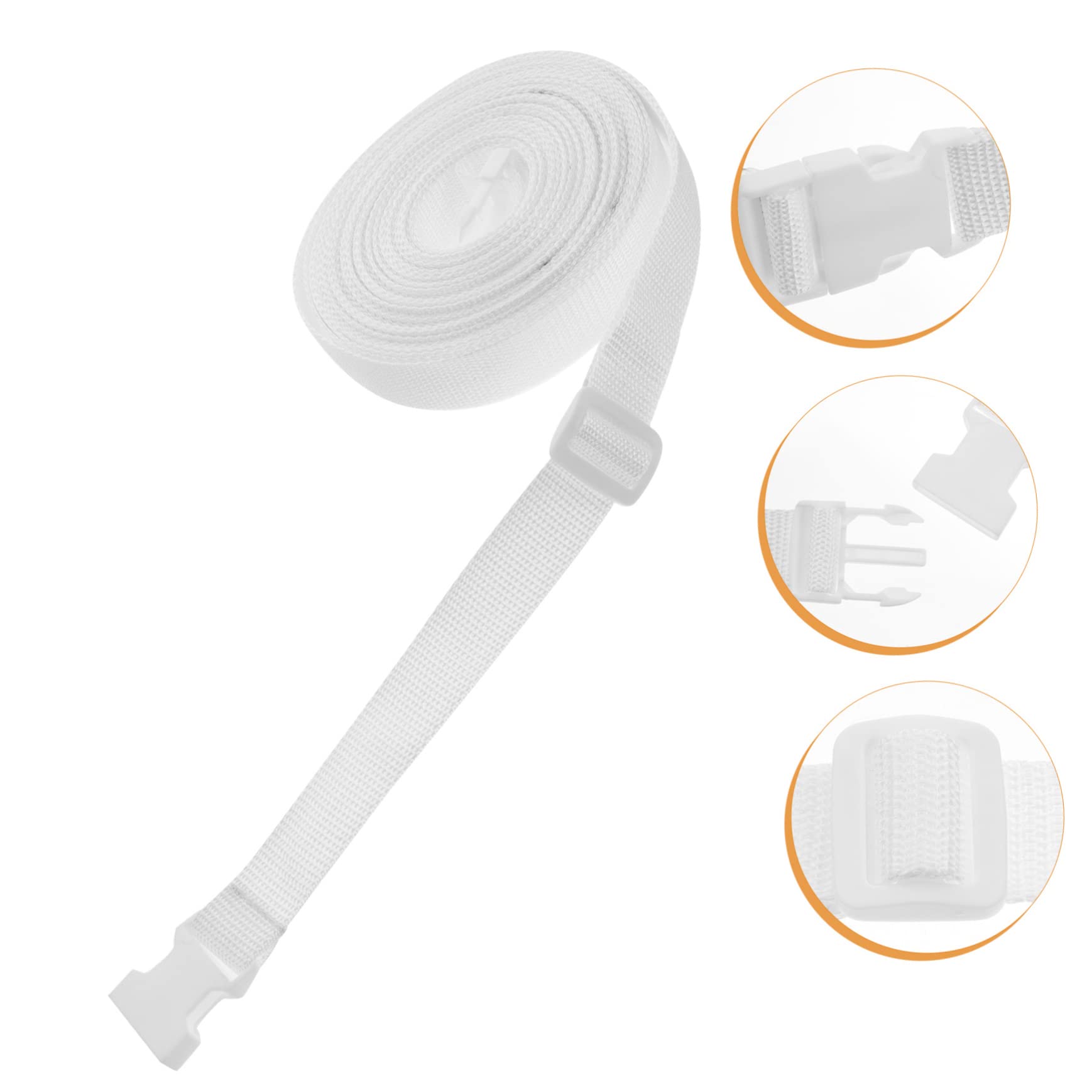 TOPBATHY Ceinture de Connexion pour Lit Jumeau en PP Boucle Réglable | Blanc, Sangle en Webbing PP, Design à Boucle Réglable, Usage Hôtels et Chambres d'Hôtes
