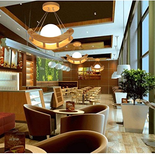 Lámpara de luz de la cafetería de madera sólida para solucionar techos fríos 4