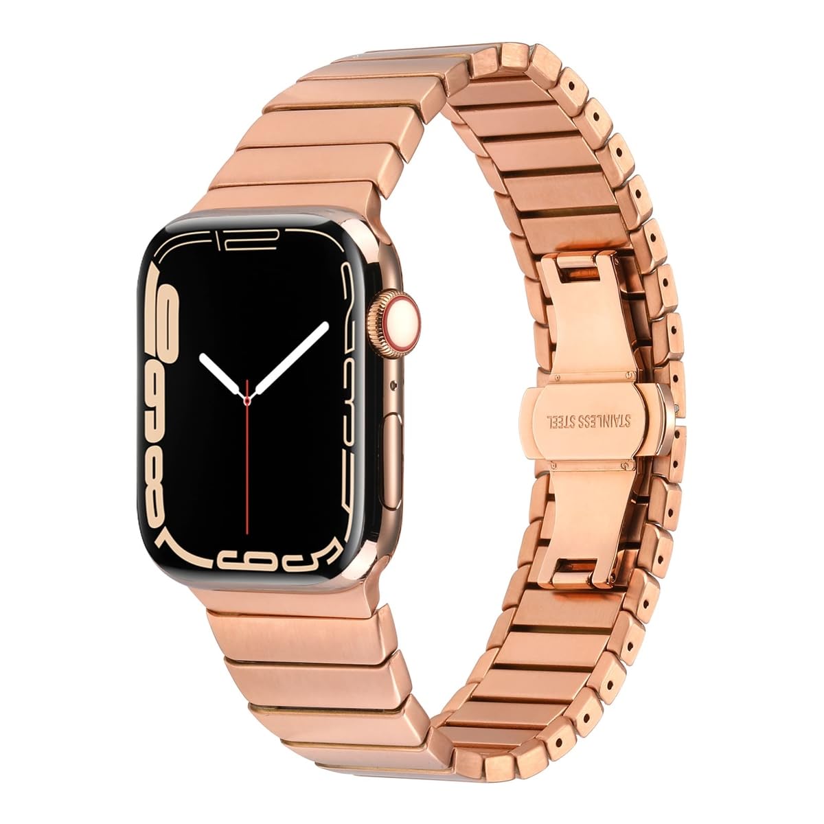 Zore Apple İle Uyumlu Watch 42mm Kordon KRD-79 Metal Strap Kayış Rose Gold