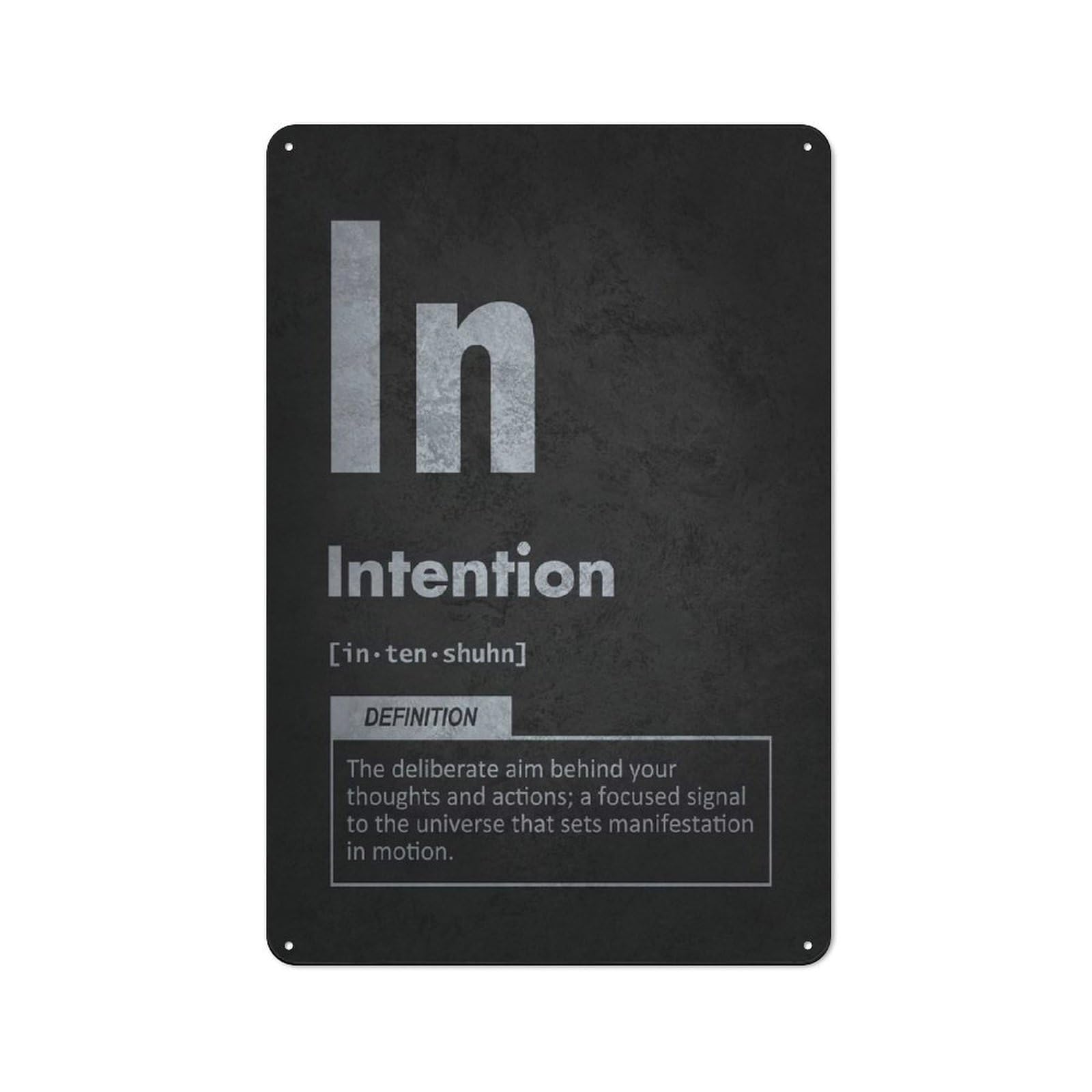 Junmoney Style-17 For Guest Room Or Hallway, Intention Element – Focused Manifestation Mindset Retro Metal Wall Sign 30X20cm, For Vintage Wall Decor Fans, For Metal Sign Collectors