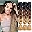 AFNOTE Ombre Brown Braiding Hair Extensions 24 Inch 3 Packs Synthetic High Temperature Jumbo Braiding Hair Twist Crochet Braids Hair for Women(C14)