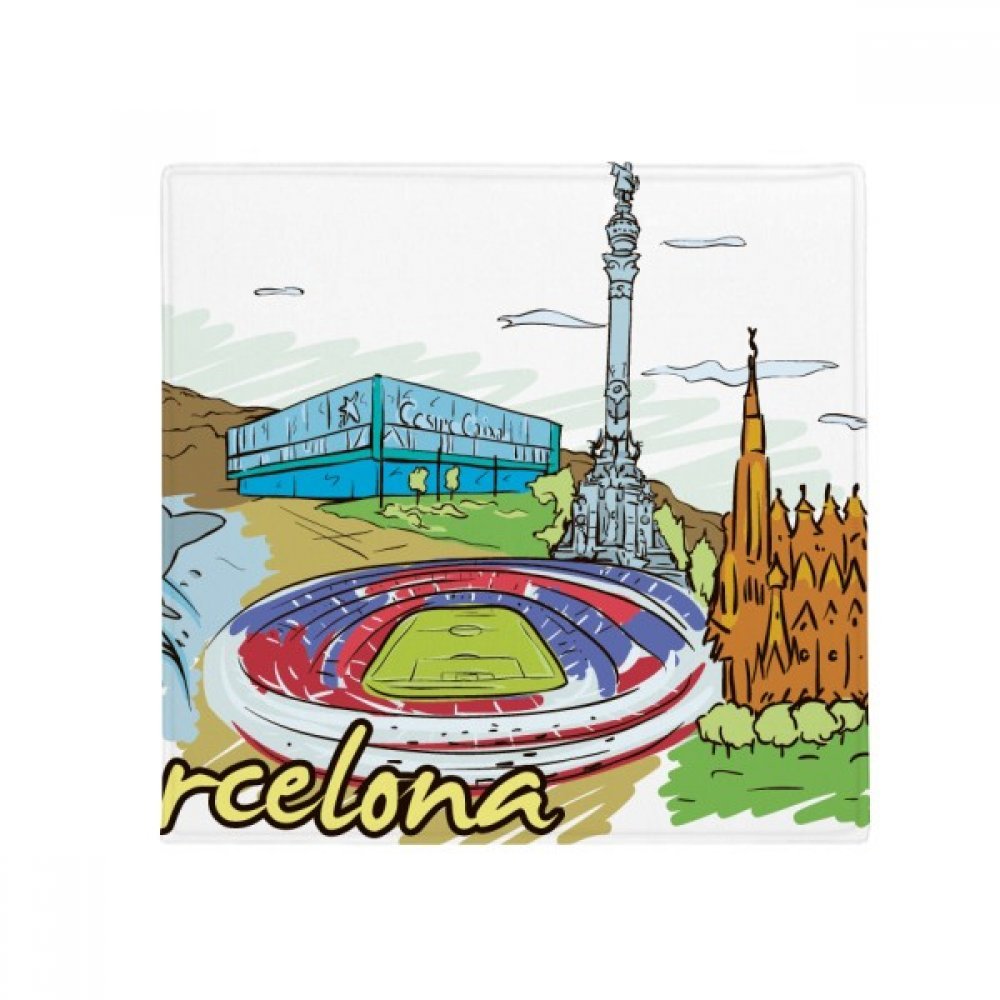 Tapis Barcelone aquarelle cadeau original 80cm pour décoration entrée et cuisine