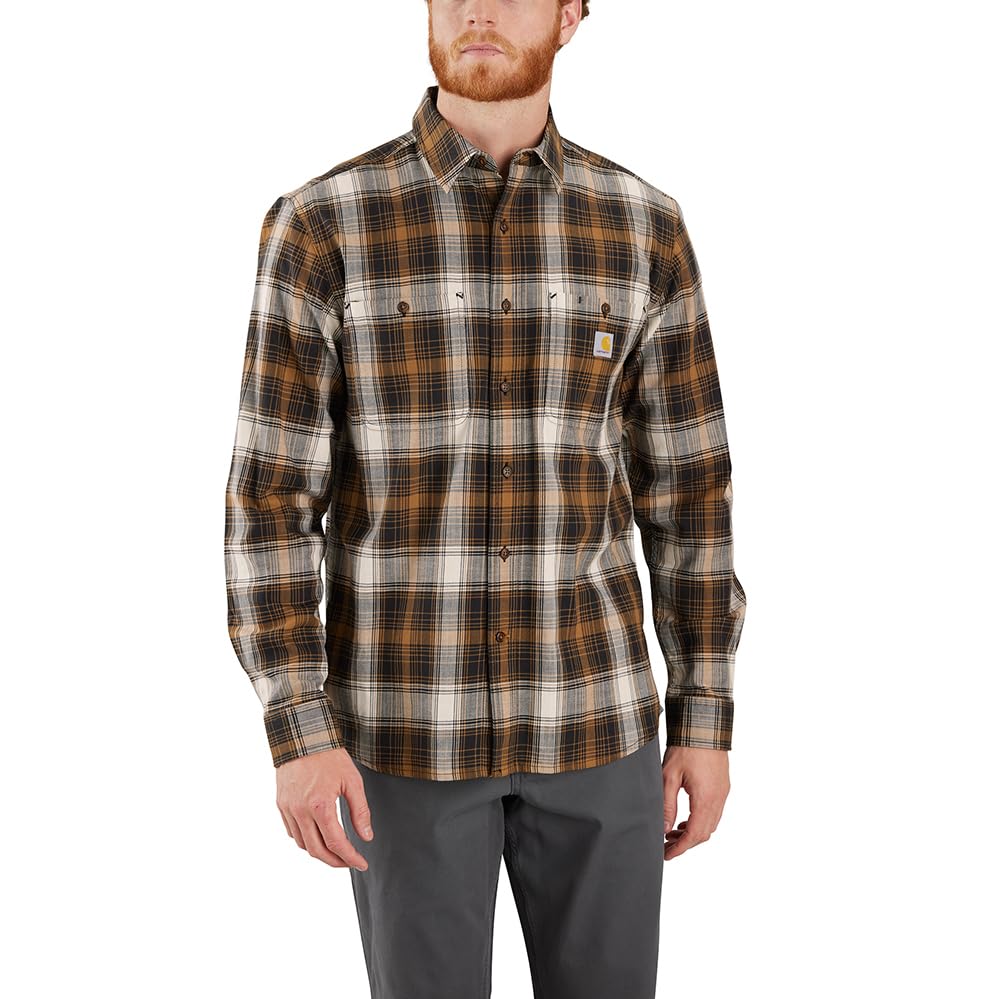 Carhartt Men's Rugged Flex Relaxed Fit Lightweight Long-Sleeve Shirt, Black, XL