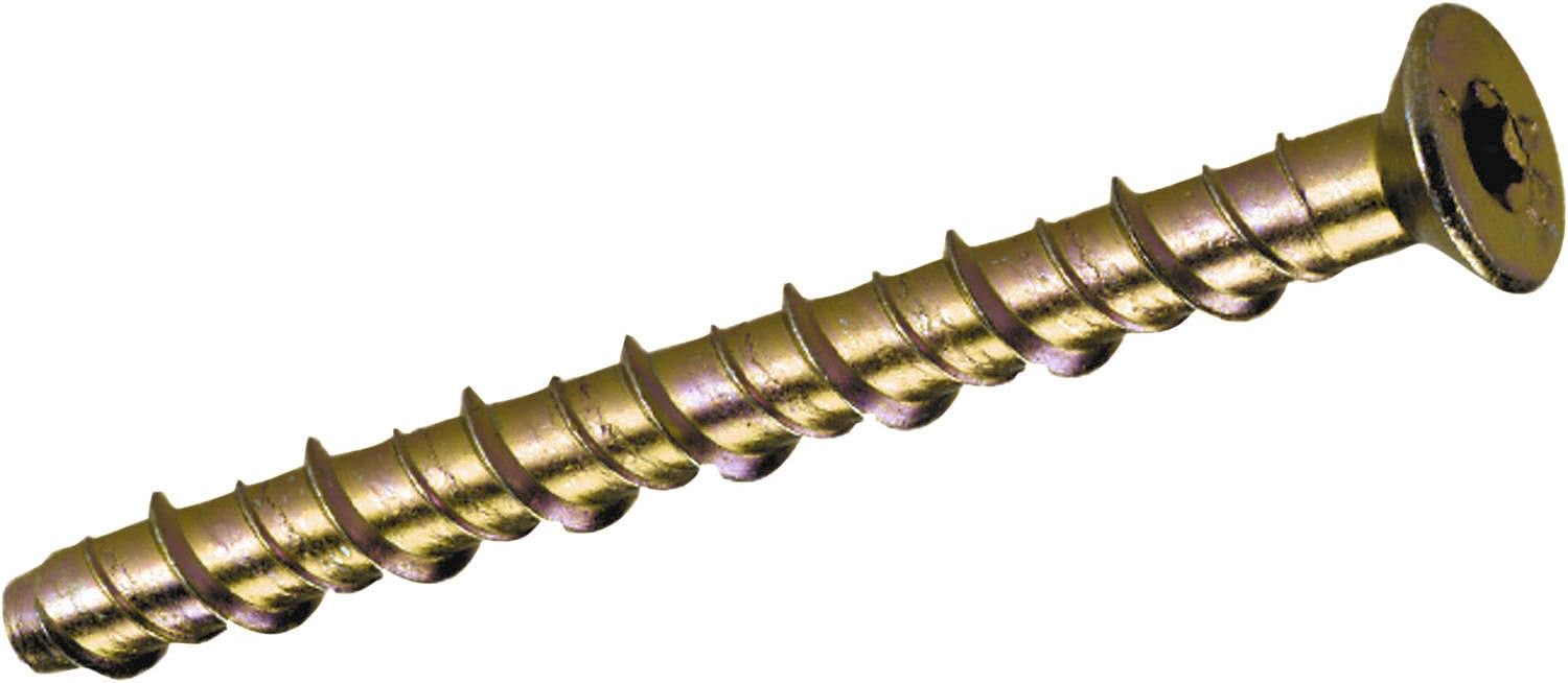 UnifixV35141 6 x 50mm Thunderbolt Zinc and Yellow Countersunk 6 Lobe T30 Masonry Anchor (Box of 100)