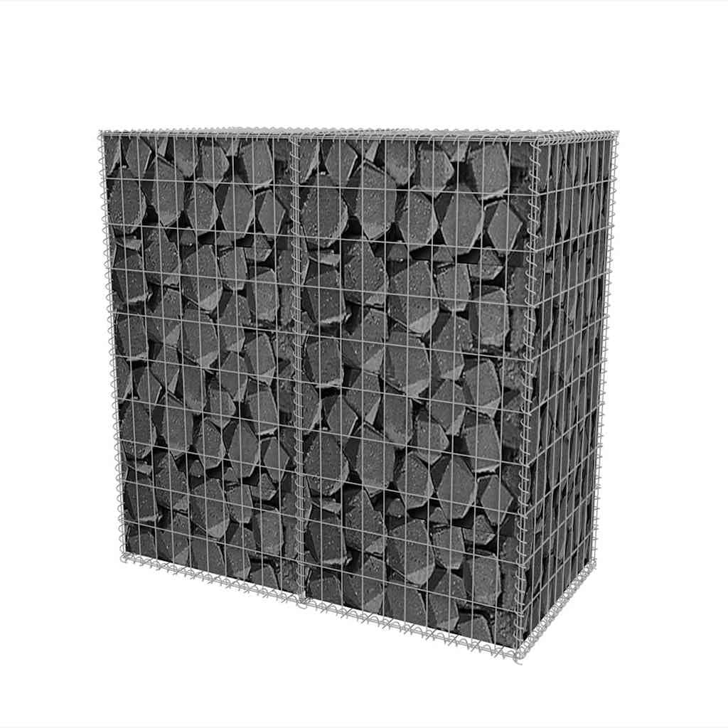 Gavión cesta de acero 100 x 50 x 100 cm, galvanizado, alambre de 3,5 mm, para jardinería, rejilla robusta para muro de contención y valla