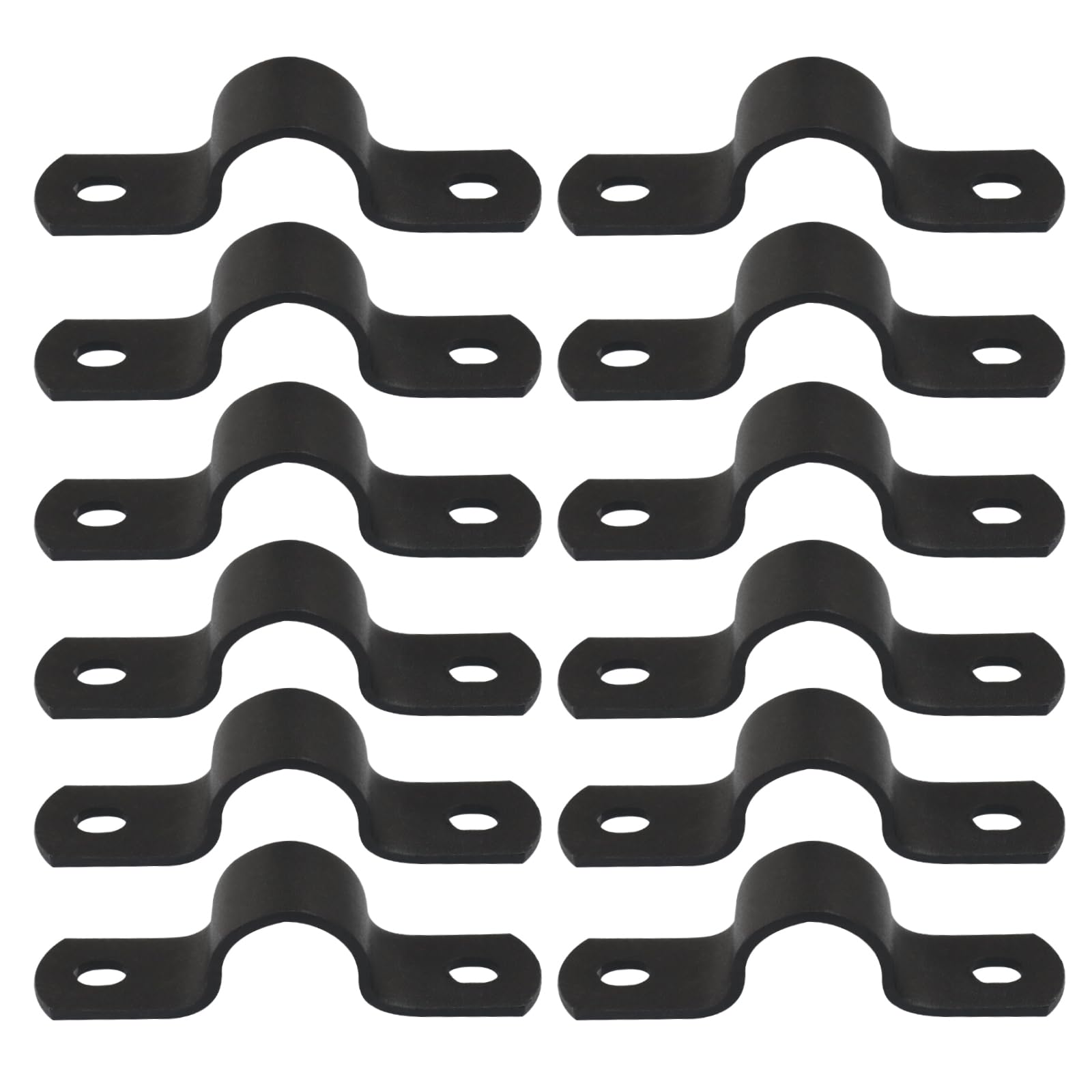 Zorfeter 0.78"/20mm Pipe Strap, Black U-Clamps, 12 Pack