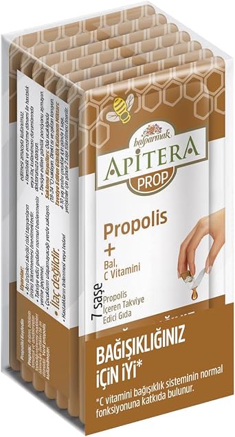Apitera PROP Doğal Bal, C Vitamini ve 175 mg Propolis İçeren Takviye Edici 56'lıSaşe