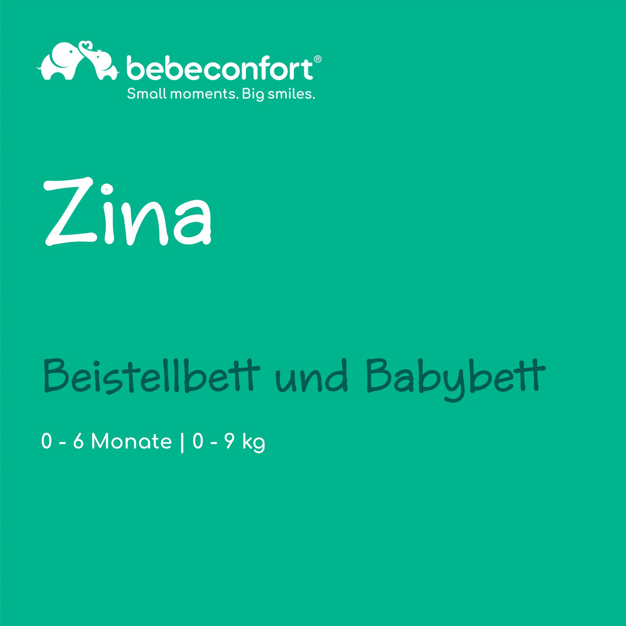 Bebeconfort Zina Co-Sleeper & Beistellbett Baby Von der Geburt bis zu 6 Monaten (0-9kg), Klappbares Beistellbett, 5 verstellbare Höhen, Verstellbare Matratze, Mineral Grey