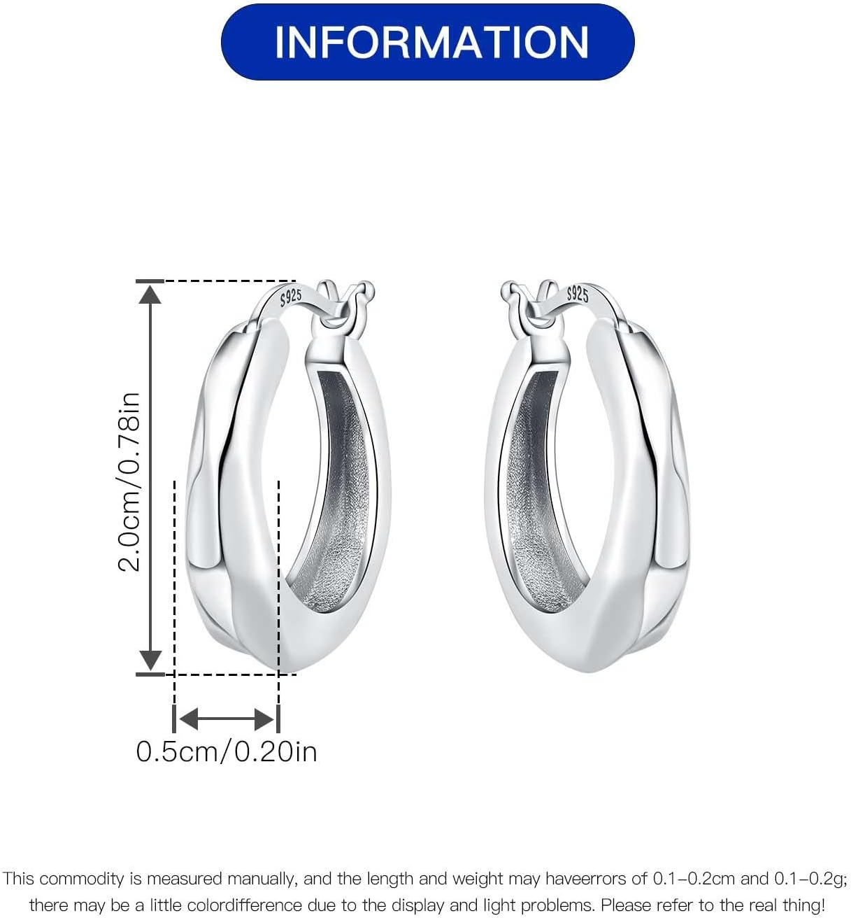 925 Sterling Silver Hoop Earrings for Women, Small and Large Trendy Hoops Hypoallergenic Huggie Earrings Statement Fashion Jewelry Gifts for Sensitive Ear - Double Loop - Image 3