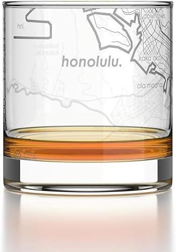 Vista 73 de Well Told Vaso grabado de Washington DC Map Rocks, vidrio de whisky antiguo (11 onzas, transparente), regalo para los amantes del whisky 147-Claro