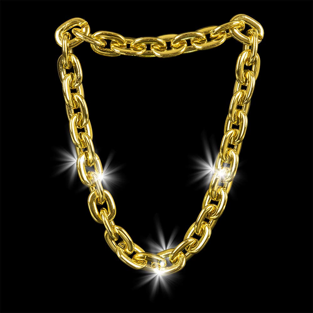 Rhode Island Novelty 38 Inch Light-Up Big Chain Gold Necklace One Per Order