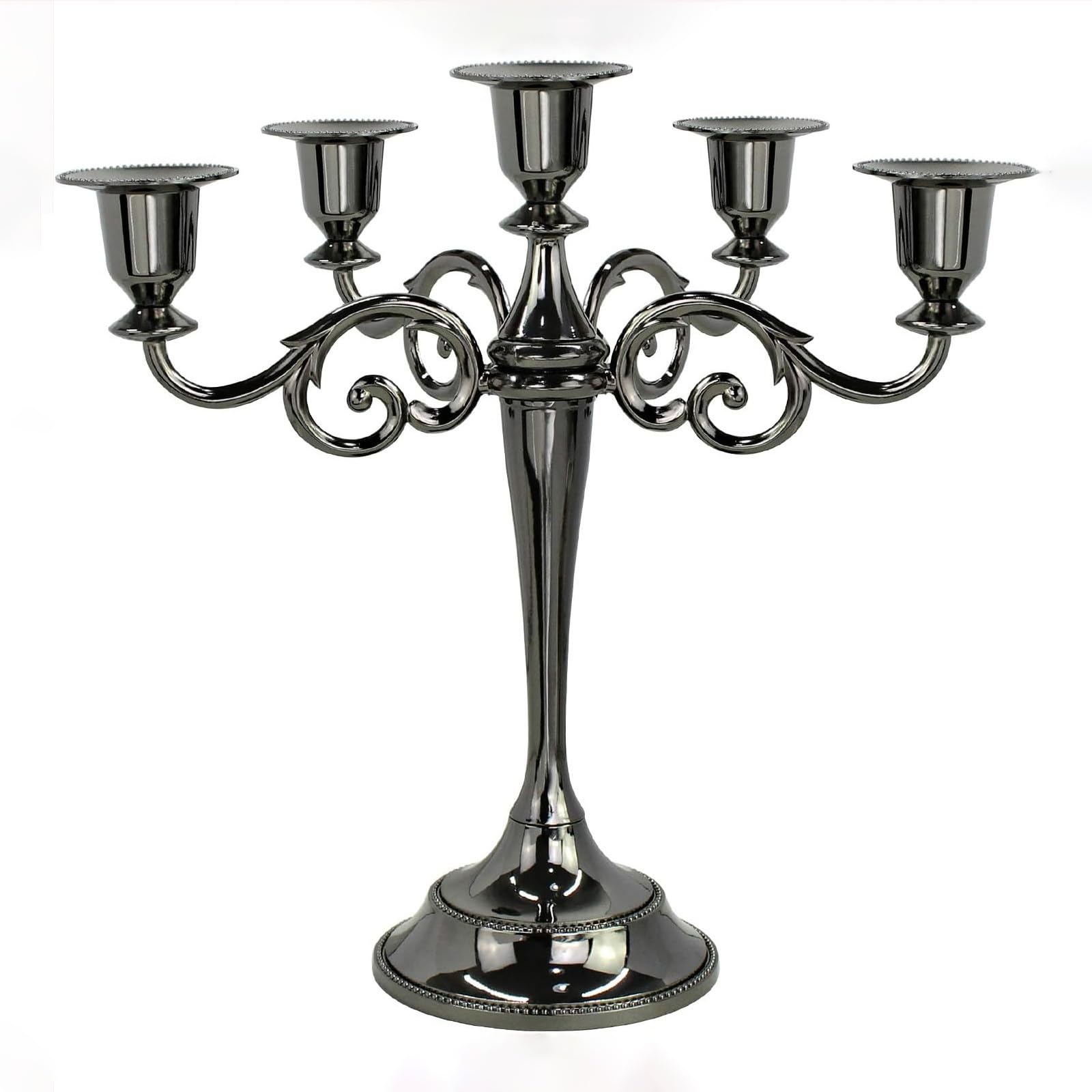 2 StüCk 3-Armiger KerzenstäNder Aus Schwarzem Metall, 25,4 cm, EuropäIscher Eleganter Kerzenhalter, KerzenstäNder FüR Hochzeit, Candlelight-Dinner, Weihnachtsfeste, Heimdekoration