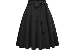 Belle Poque Women's High Waist A-Line Pockets Skirt