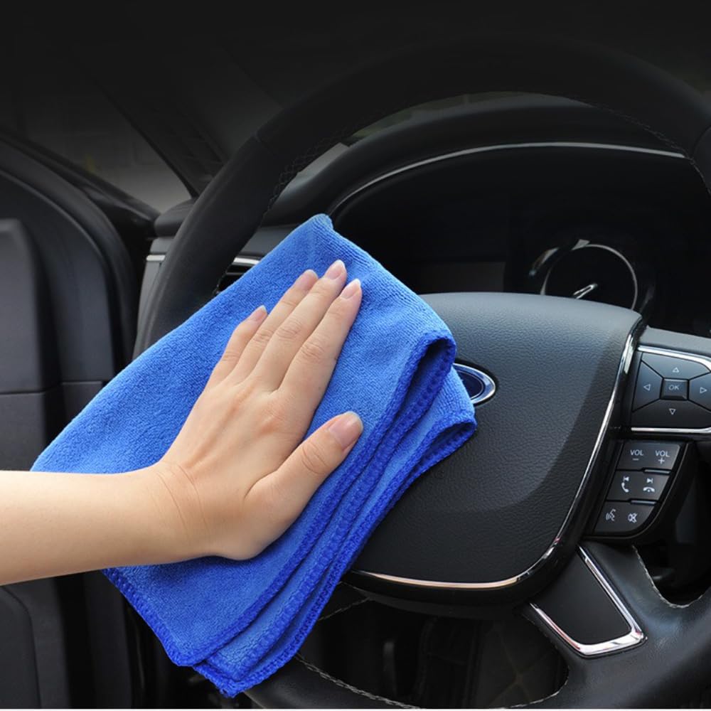 5 Stück Mikrofasertücher Auto,Trockentuch Multifunktionales Handtuch Putztücher,Saugstarkes Poliertuch Reinigungstuch für Autopflege,Microfasertuch für Auto,Motorrad & Fahrrad,Blau,60x160CM