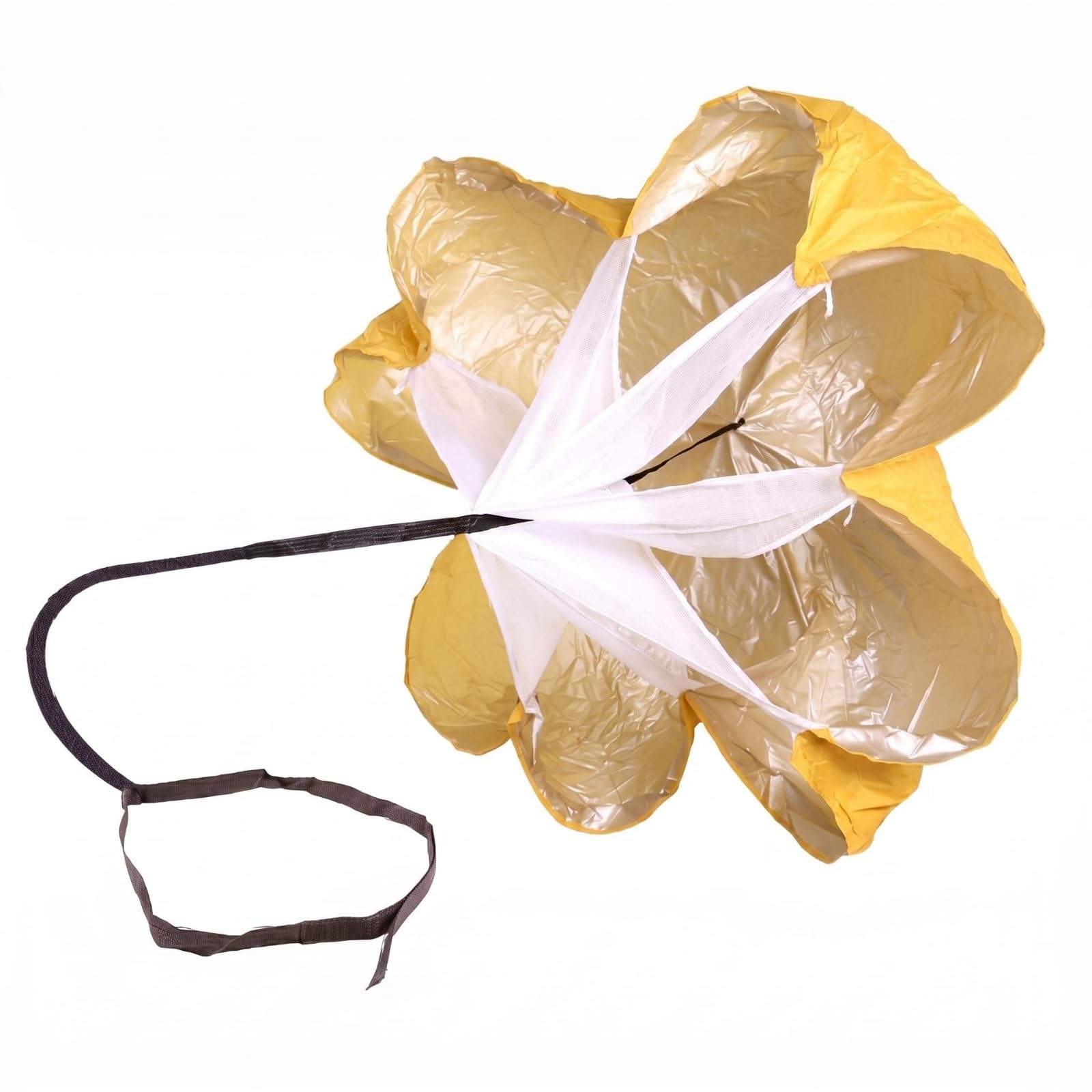 Collapsible Sprint Training Parachute Lightweight Sprint Parachute Textile Canopy Speed Chute Waist Belt for Runners, Football Players, Athletes, Yellow, One-piece Belt-image-7