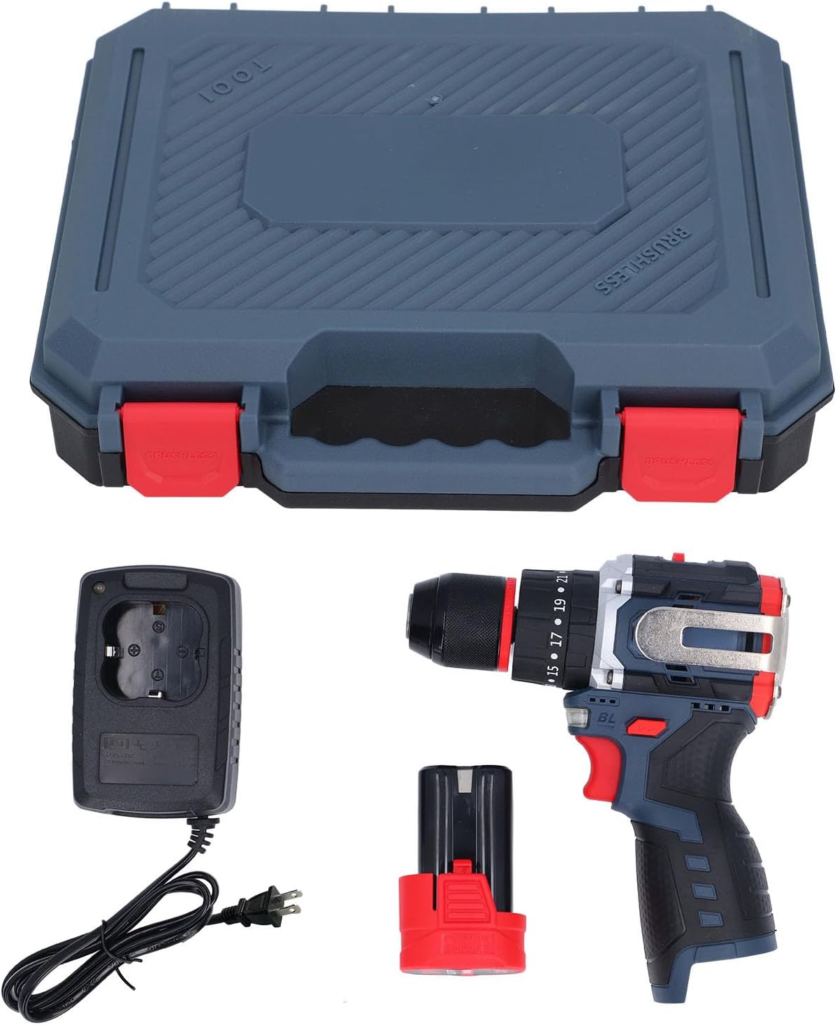 Taladro Atornillador Inalámbrico Walfront 18V 80NM Motor Sin Escobillas