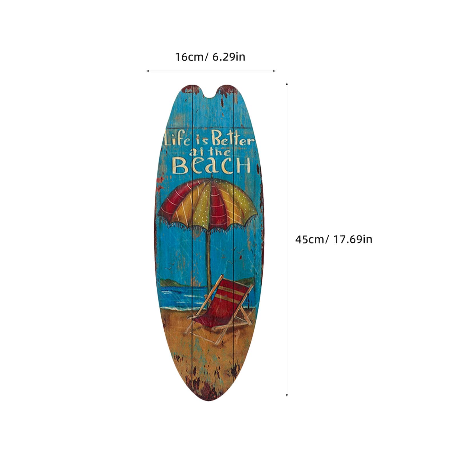 Surfbrett Holzschild Dekorschild 4 Stück, Marine Stil, Leicht