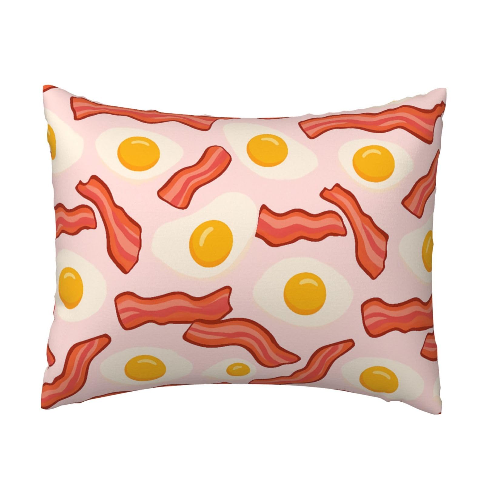 Delicious Fried Egg and Bacon Pillowcase Soft Plush with Zipper Decorative Pillowcovers 16x20 in