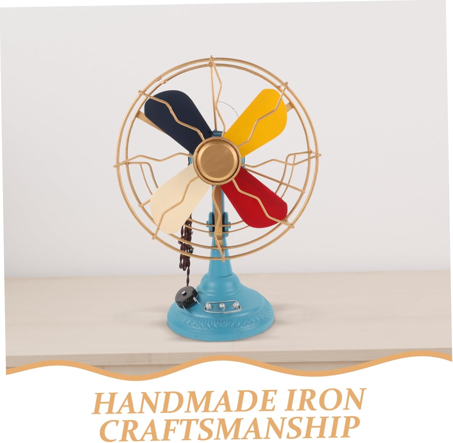 MAGICLULU Retro Table Fan Model Vintage Fan Shaped Creative Decoration for Home Decor Office Accent Collectible Design