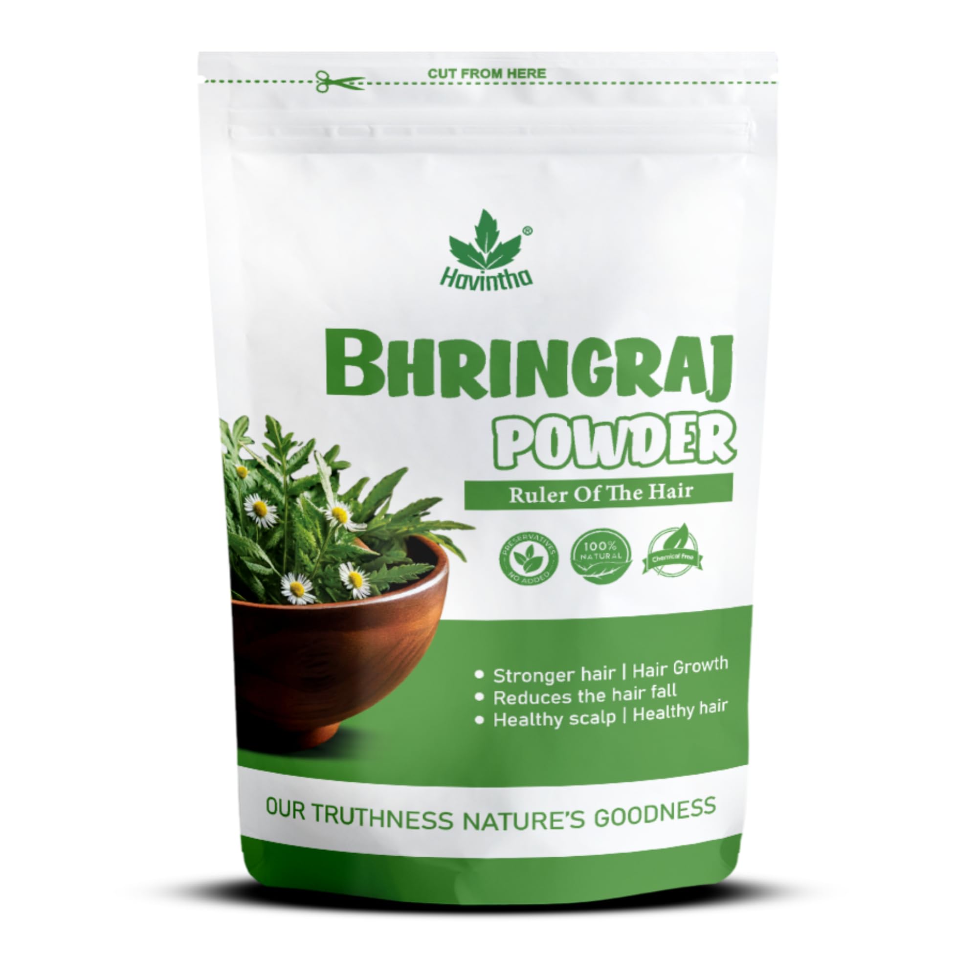 Havintha Pure Bhringraj Powder for Hair Care | Bhringaraj Eclipta Alba Powder - 100grams