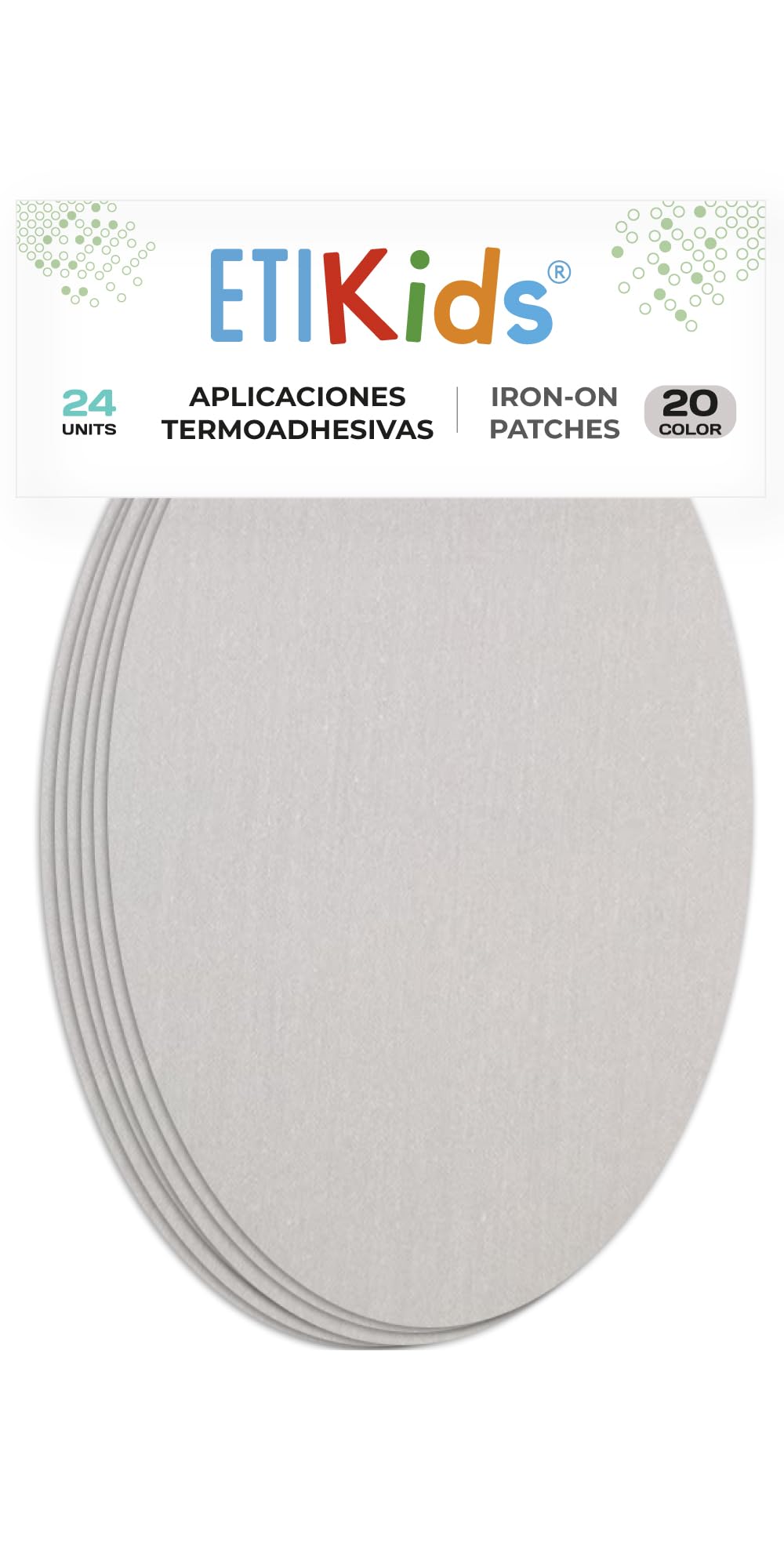 24 Pearl Grey Iron-On Fabric Repair Patches – Knee & Elbow Patches for Clothes, Trousers, Jackets, Sweaters & Shirts, 16 x 10 cm — image 1