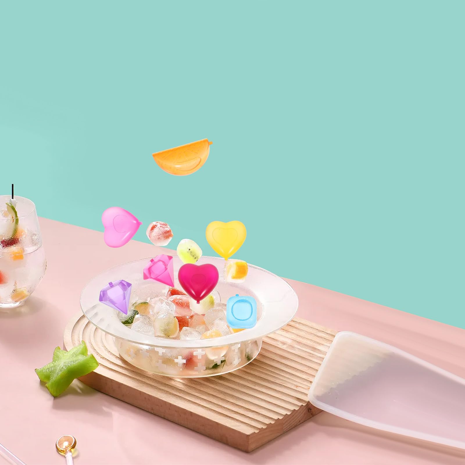 Gadpiparty 96 Glaçons Réutilisables en Plastique Transparent Lot de 96 Pièces pour Boissons Froides et Paquet à Déjeuner Design Solide et Élégant