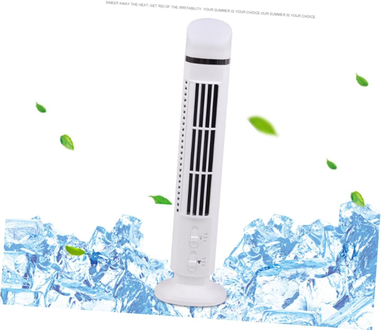 Mini Tower Fan White Battery-free Usb Night Light Portable Home Office Bladeless Multi-function