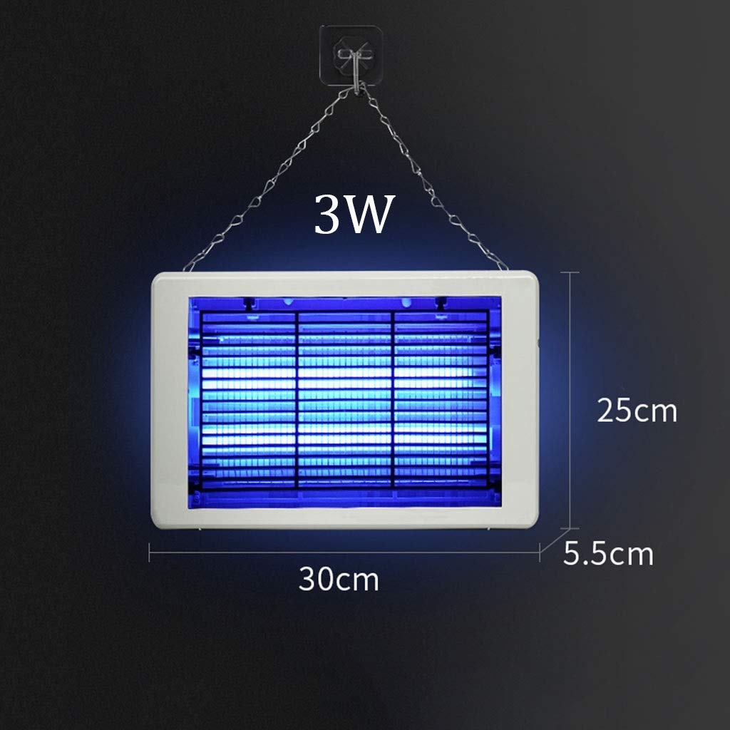 Elektryczna lampa przeciw komarom, zabójca komarów w pomieszczeniach, lampa UV odstraszająca komary do użytku domowego i komercyjnego, lampa przeciw owadom LED (3 W)
