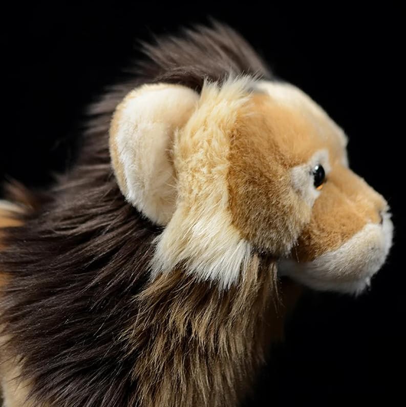 Simulazione In piedi Leone marrone Peluche Giocattolo realistico Morbido Animali selvatici Leoni africani Bambola di peluche Regalo per bambini 28 cm Cammello