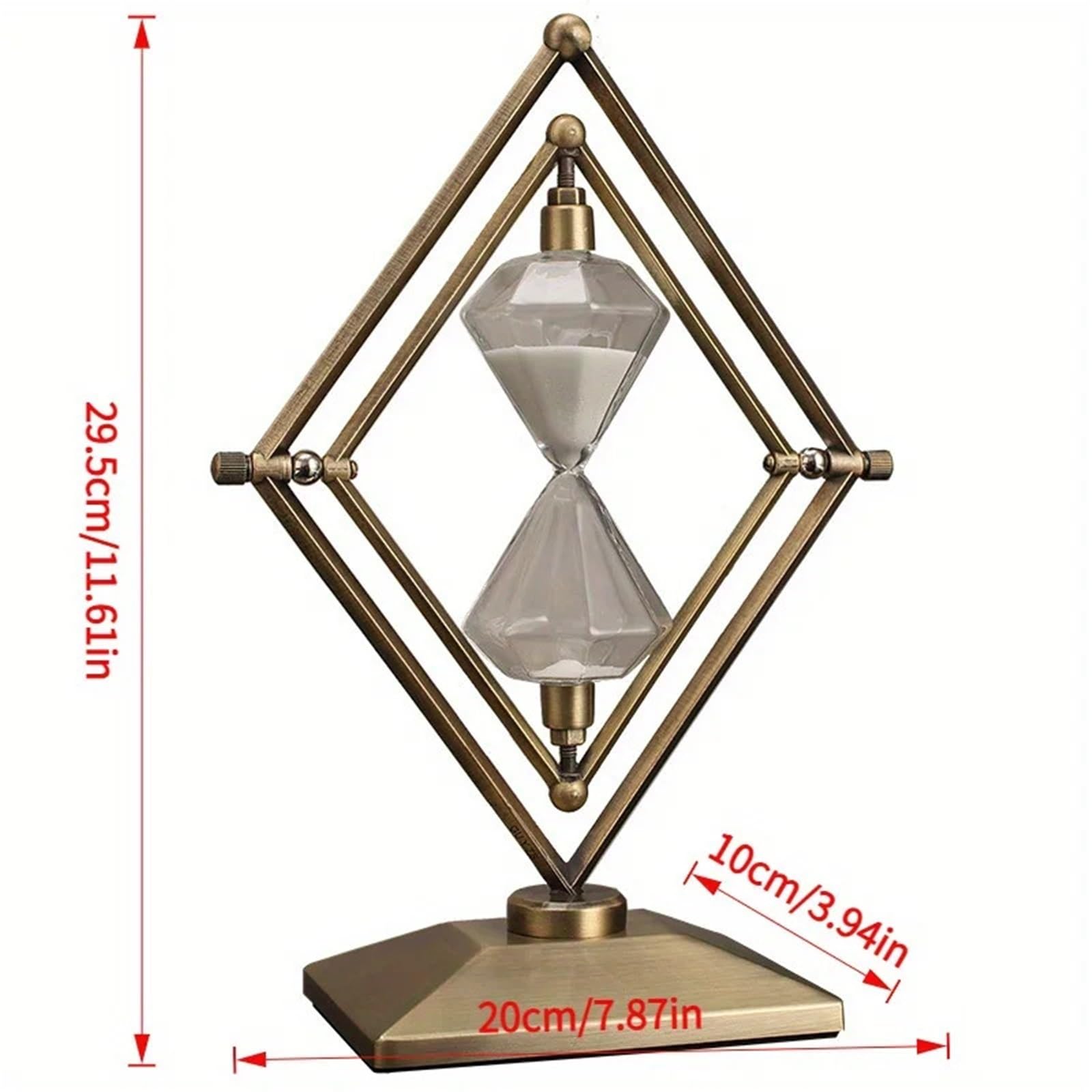 Reloj de Arena con Temporizador 30 Minutos, Adorno geométrico | Decoración Escritorio Oficina para Cocina, Estudio(Copper White Sand)