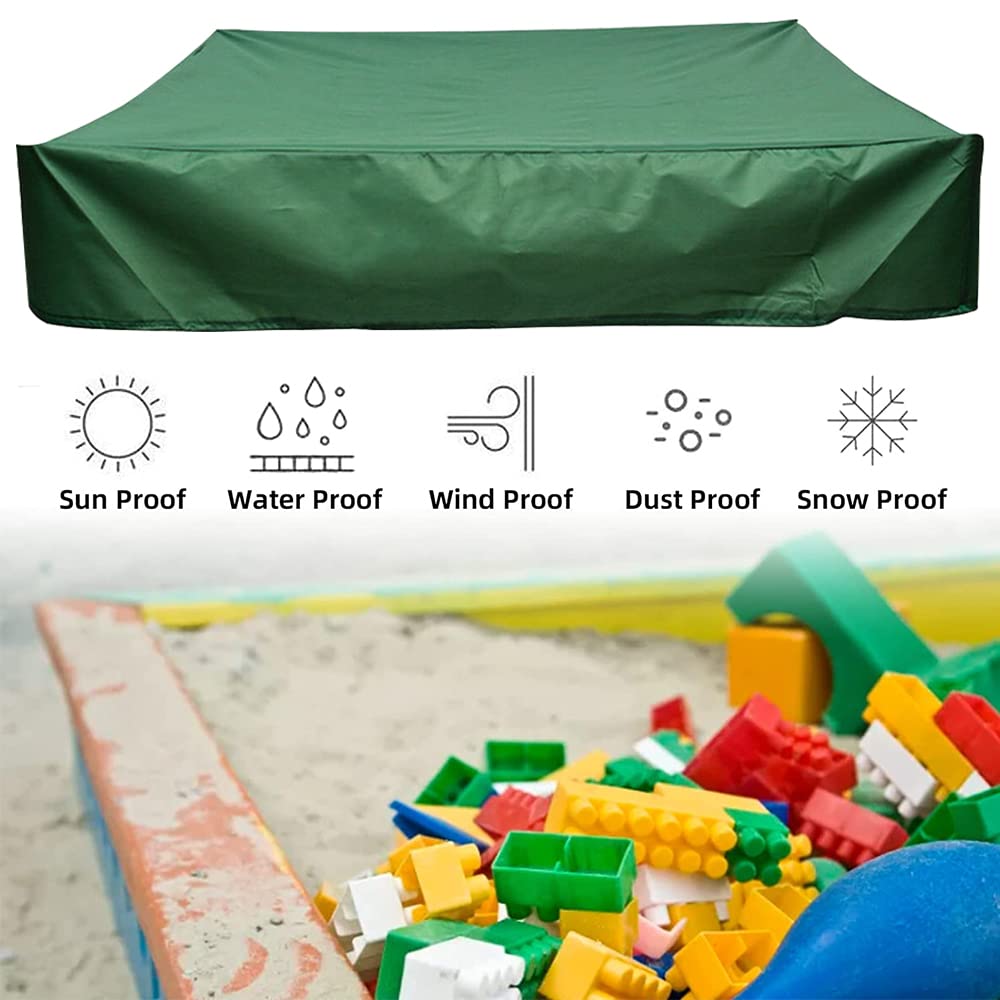 Noire 1 Pièce Bâche Bac à Sable 120x120 Cm Housse Protection Étanche UV