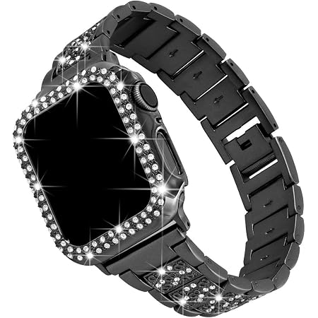 Amazon.com: Falandi Correa para Apple Watch con funda de 1.496 in, iWatch  Series 5/4/3/2/1, elegante diamante de imitación de metal, pulsera  ajustable, color negro : Celulares y Accesorios