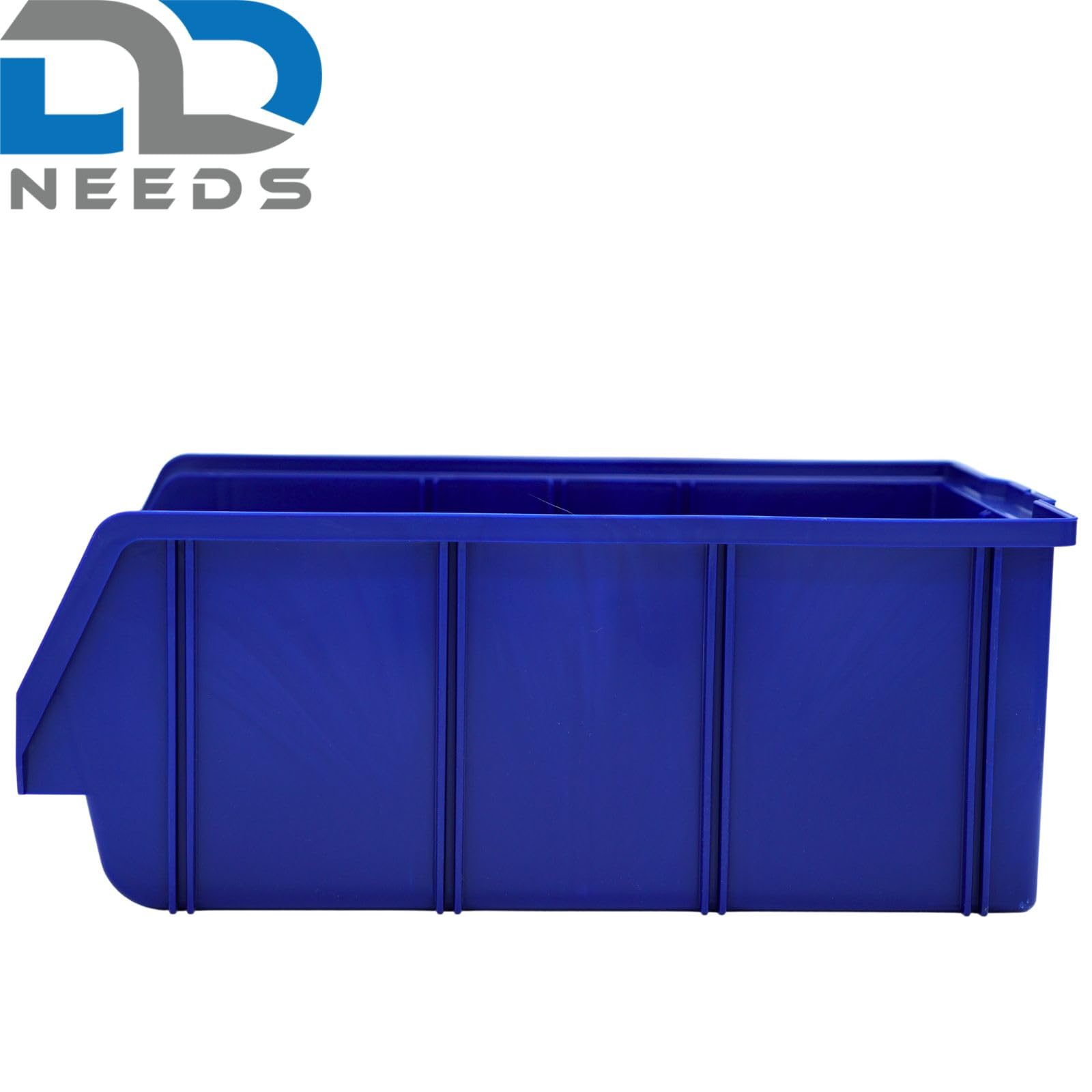 D2D | 15 Stück Sichtbox Größe (L/B/H): 489 x 304 x 185 mm, Polypropylen (PP) - B01 - Farbe: Blau - Stapelbares Schubfach Lagerbox