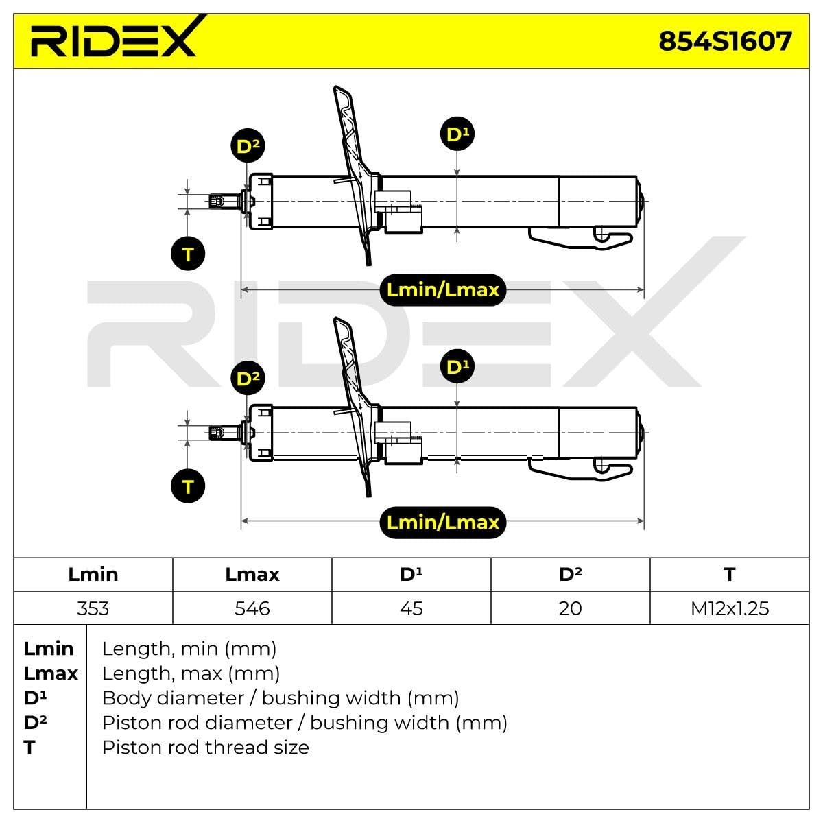 RIDEX 2x Amortisseur Avant Pression de gaz Compatible avec RENAULT Megane 2 3/5 portes BM, CM, BM0/1, CM0/1 Megane 2 Coupé-Cabriolet EM, EM0/1 Megane 2 Break KM, KM0/1 Megane 2 Berline LM, LM0/1