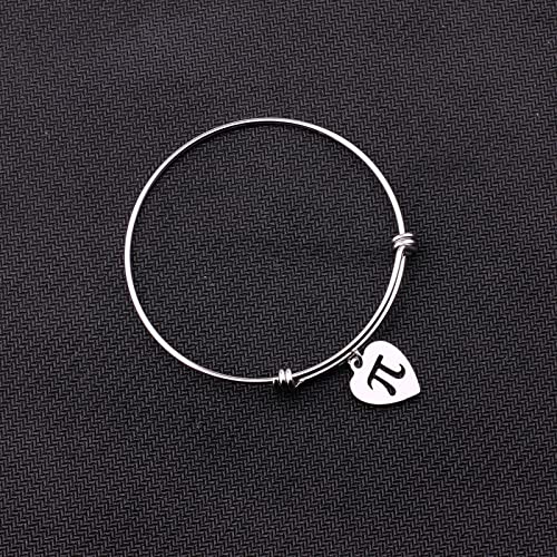 Pi Bracelet Mathematical Pi Symbol Jewelry Pi Day Gift For Science Math Lover (Heart Pendant Bracelet)4