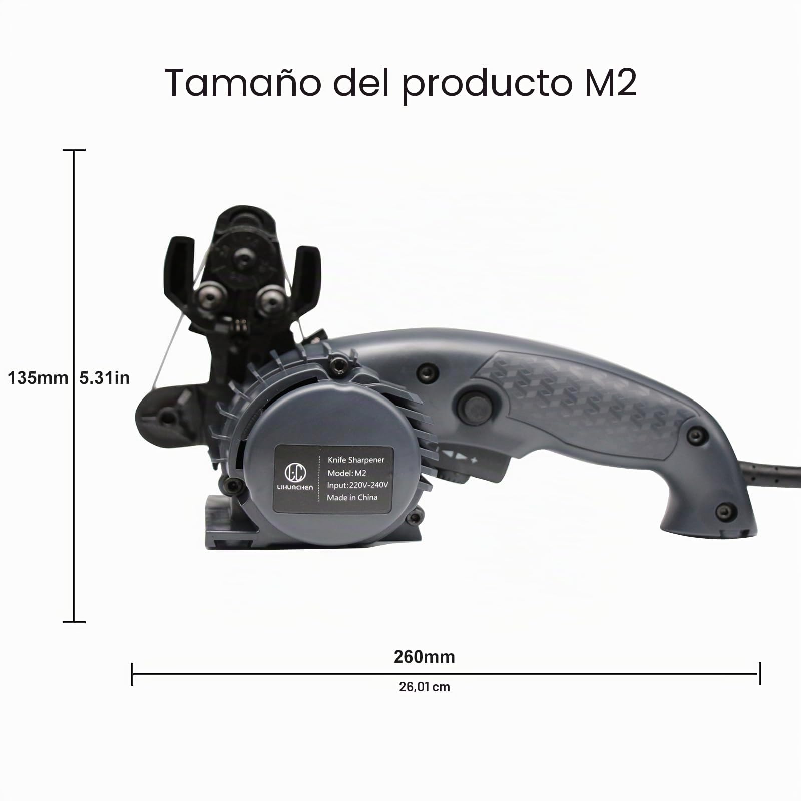 M2 Afilador de Cuchillos Eléctrico Profesional, de Cocina y Piedra - Herramienta de Afilado de Tungsteno (Enchufe Europeo)