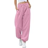 Baggy Sweatpants for Women Casual Drawstring Sweat Pants High Waist Workout Joggers Lounge Trousers with Pockets