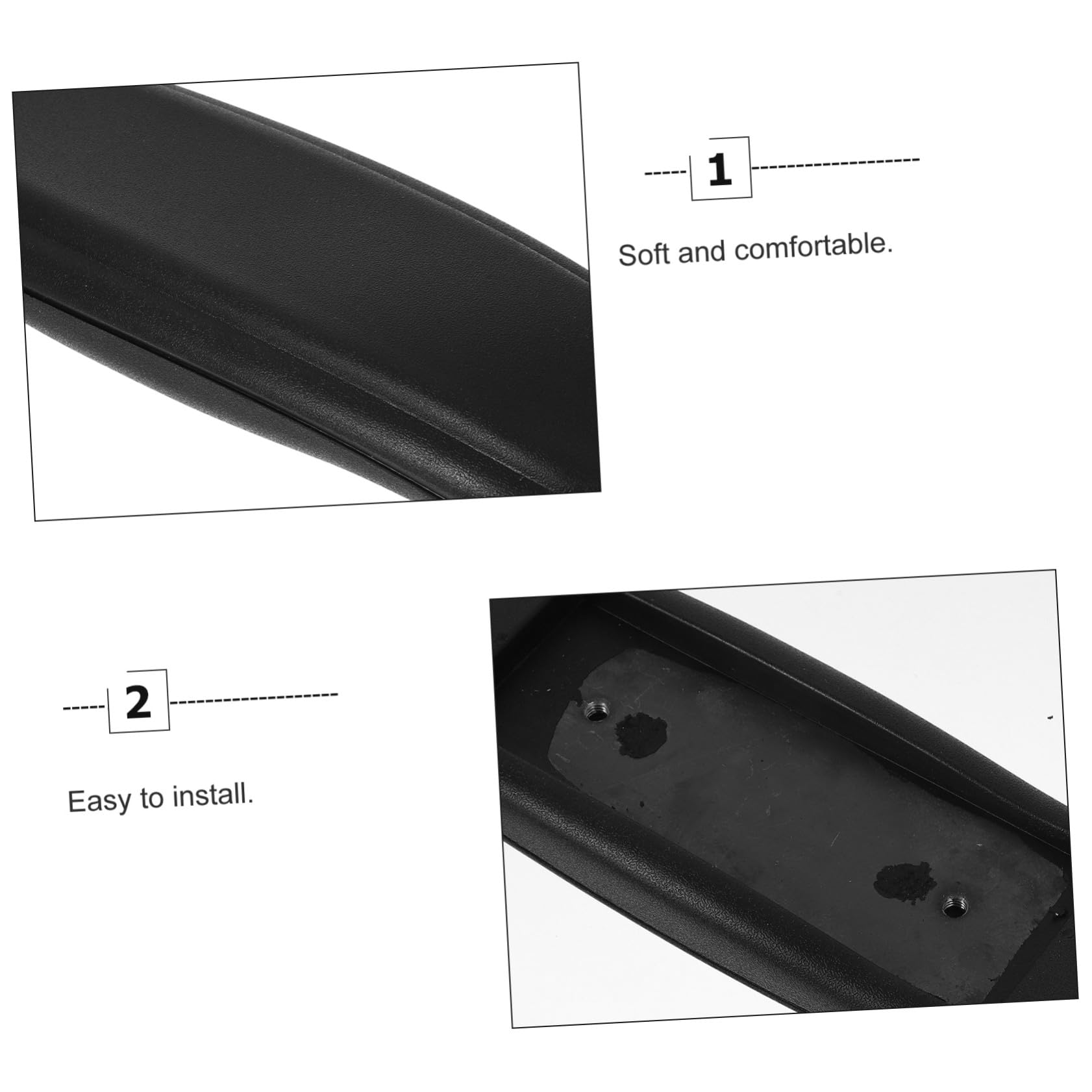 Copribraccioli per Sedia da Ufficio 2 Pezzi in Pelle Pu Nero Struttura in Lega di Alluminio, Design Classico e Traspirante per Comfort e Rilassamento del Braccio