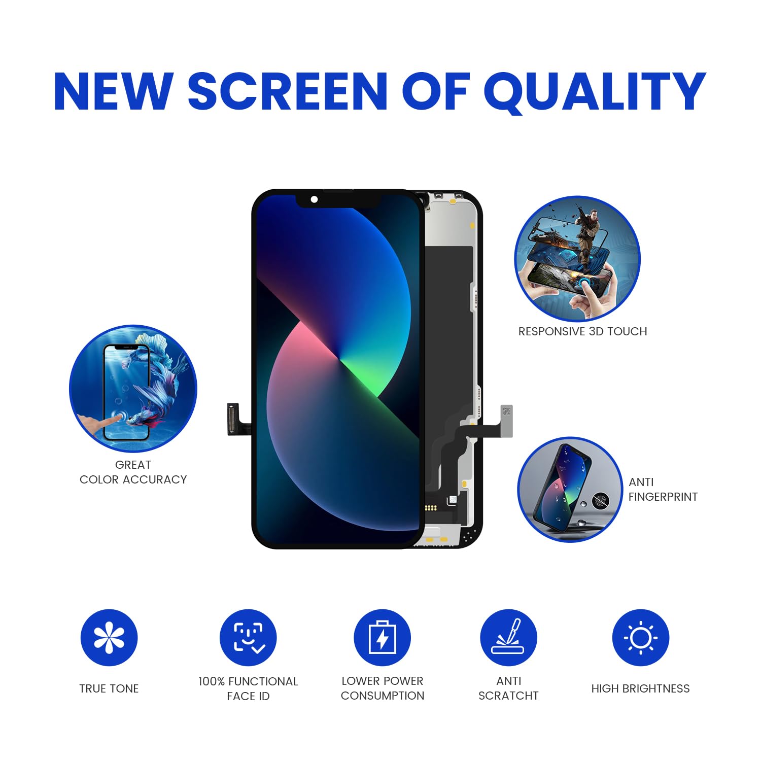 Amazon.com: Genverdix for iPhone 13 Screen Replacement, 6.1 inch