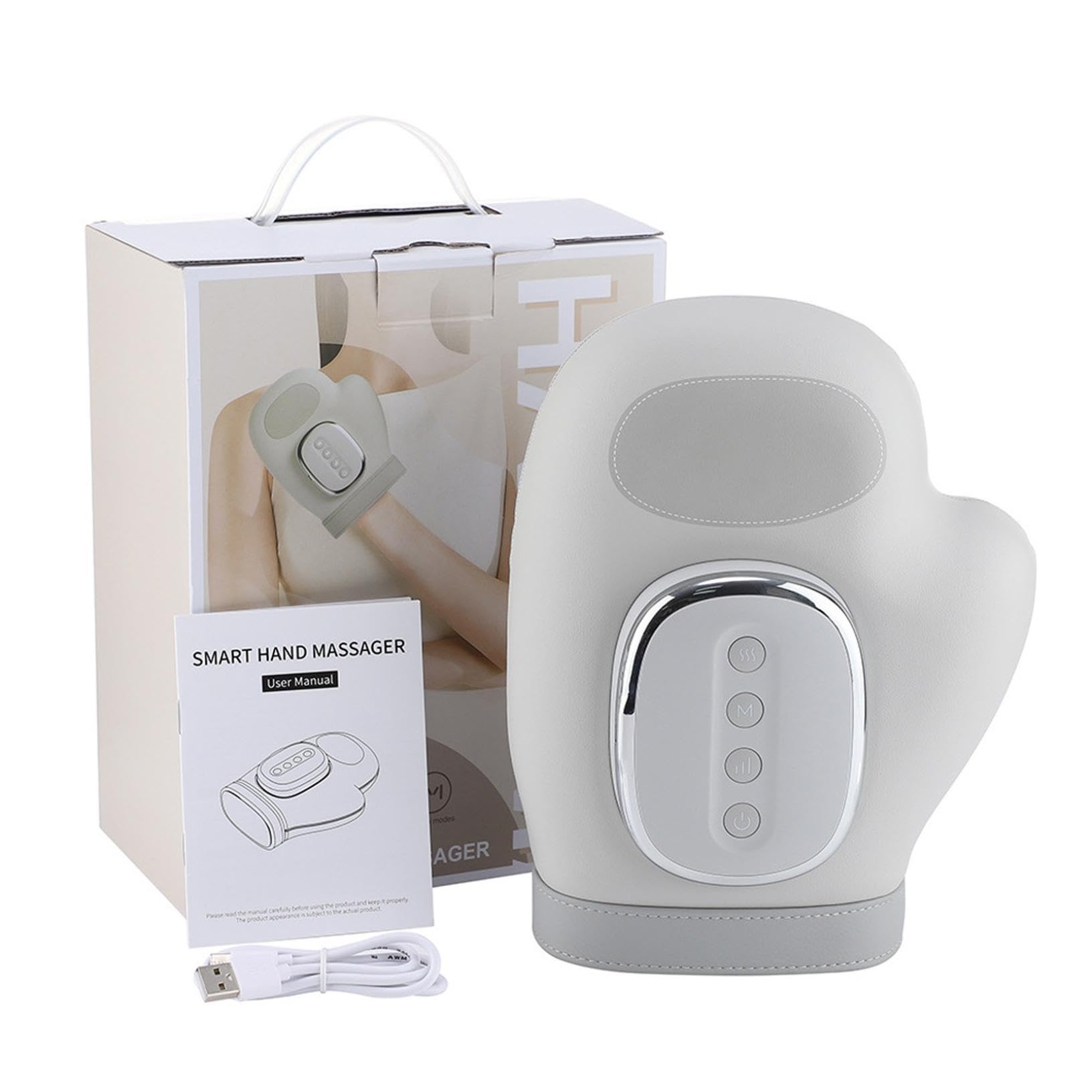 Massaggiatore manuale per artrite, massaggiatore elettrico per mani con calore e compressione, 3 modalità, 5 marce, dita divise, timer automatico, sollievo dal dolore, massaggio riscaldato alle dita