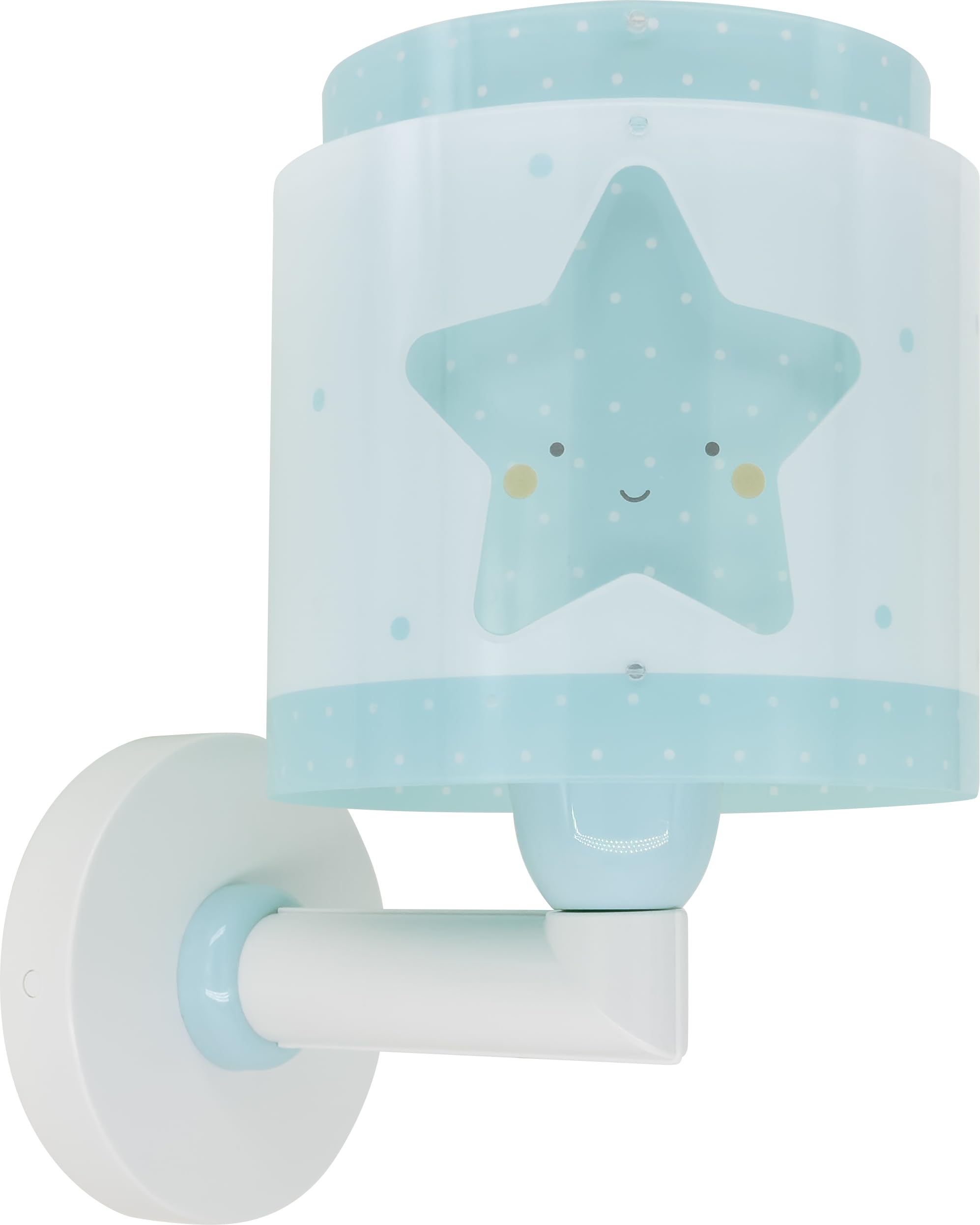 Dalber Lámpara Aplique Pared Infantil Baby Dreams Estrella Azul 76019T E27 | Lámpara aplique de pared con instalación directa a la corriente o mediante cable con interruptor incluido.