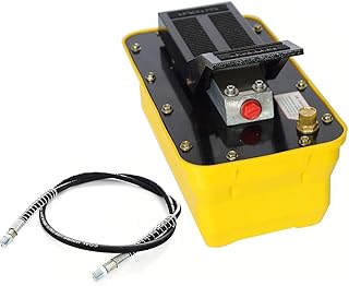 PIAOCAIYIN Air Hydraulic Pump, Air Hydraulic Foot Pedal Jack Pump, 10000 Psi 0.75-0.95/Lmin Fluid Pump, Pneumatic 2.3l Bead Breaker Tool with Air Hose, Hydraulic Bead Breaker for Auto Repair