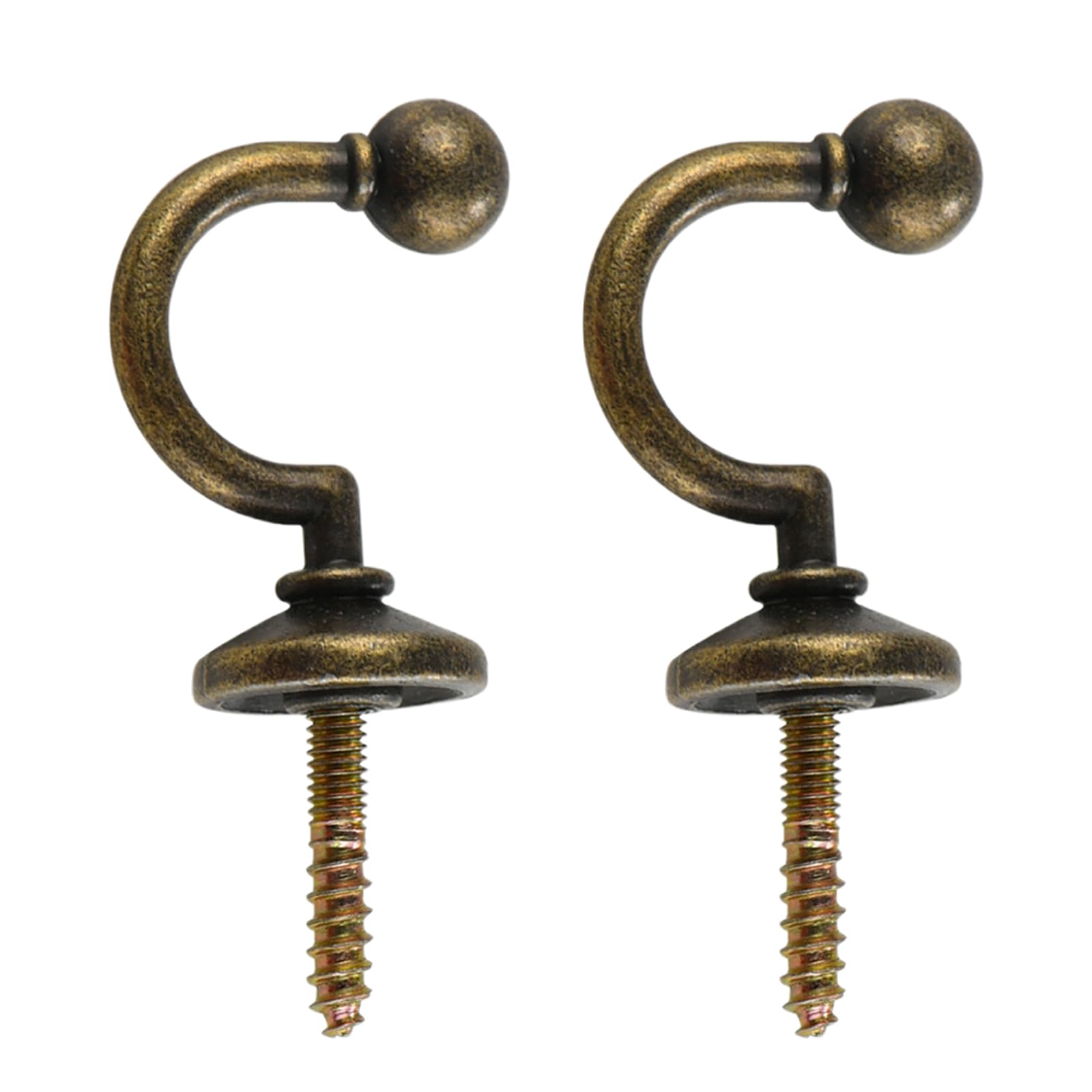 Antique Brass Curtain Tie Back Hooks, Pack of 2