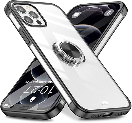 Amazon Co Jp Sitikai Iphone 12 Pro Max ケース 6 7 インチ リング付き スマホケース 指紋防止 半透明 高級 メッキ加工 ソフトtpu Sgs認証 黄ばみなし 車載ホルダー対応 ストラップホール付き 耐衝撃 一体型 カバー アイフォン12 Pro Max ケース ブラック 家電 カメラ