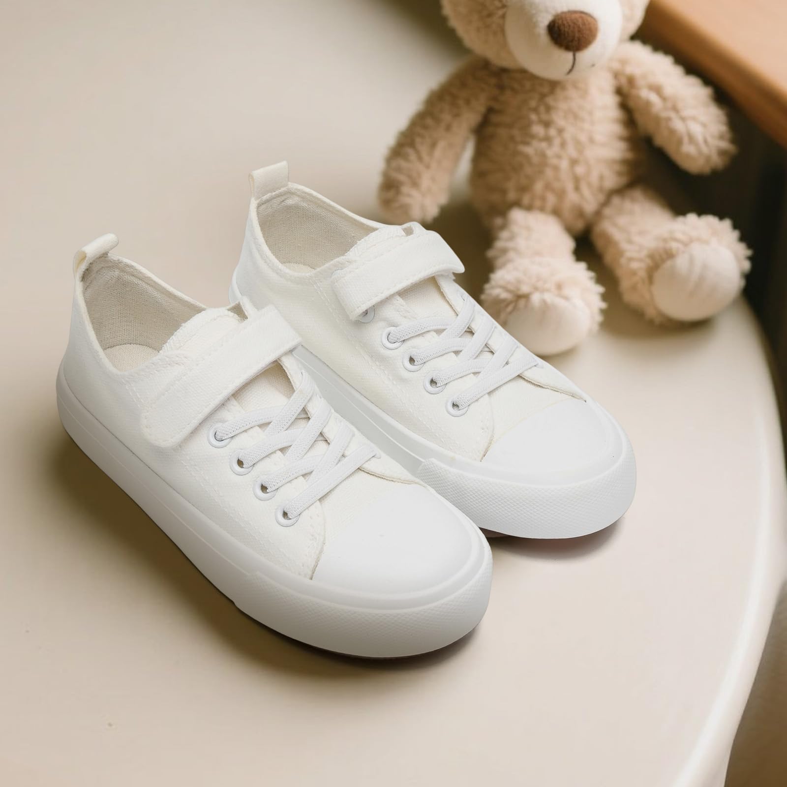 Zapatillas de lona para niños y niñas, transpirables, informales, de moda, sin cordones, con gancho y bucle